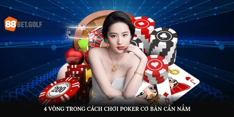 Cách Chơi Poker Hiệu Quả Được Cao Thủ Chia Sẻ Tại 88BET 2 4 vòng trong cách chơi poker cơ bản cần nắm